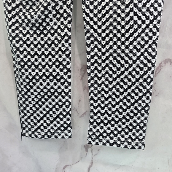 Betabrand Pants Womens Crop Black Skinny Pencil High Rise Catstooth - Picture 9 of 12